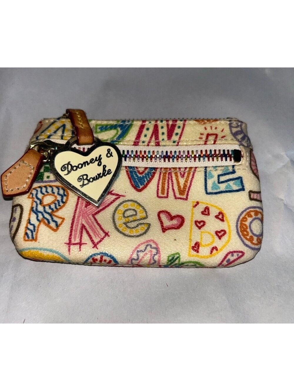 Dooney & Bourke Scribble Key Pouch Coin Purse